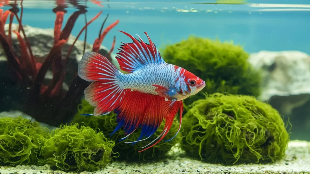 Marimo Moss ball and Betta fish