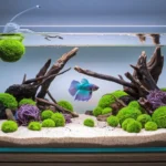 Marimo Moss ball and Betta fish